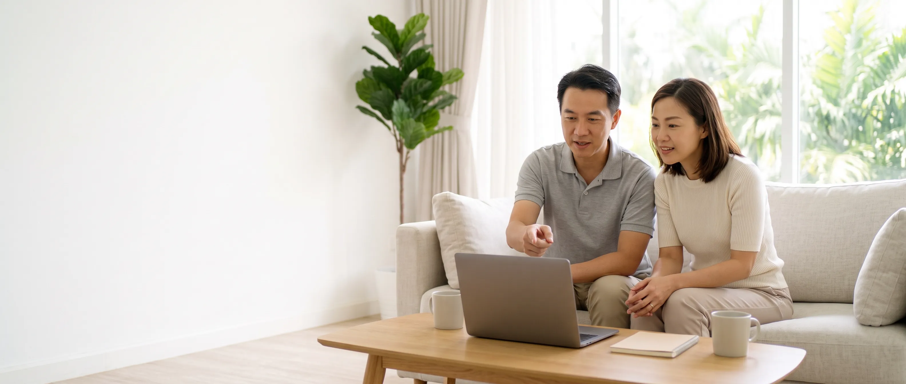 A parent joining an online session at home